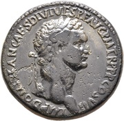 Sestertius - Domitian PAX AVGVST S C; Pax obverse image