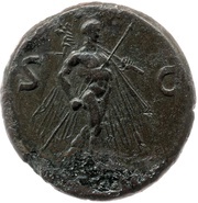 Sestertius - Domitian S C; Mars, Rome, 81 reverse image