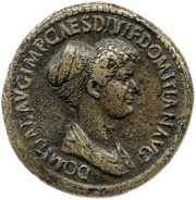 Sestertius - Domitia DIVI CAESAR MATRI S C obverse image