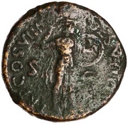Sestertius - Domitian TR P COS VIII DES VIIII P P S C; Minerva, Rome, 82 reverse image