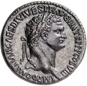 Sestertius - Domitian PAX AVGVST S C; Pax obverse image