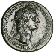 Sestertius - Domitian S C; Mars obverse image