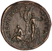 Sestertius - Domitian GERMANIA CAPTA S C; Germania, Rome, 85 reverse image