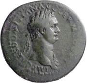 Sestertius - Domitian PACI AVGVST S C; Pax obverse image