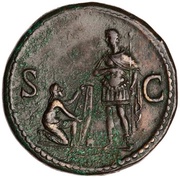 Sestertius - Domitian S C, Rome, 85 reverse image