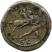 Sestertius - Domitian S C, Rome, 85 reverse image