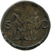 Sestertius - Domitian S C, Rome, 85 reverse image