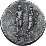 Sestertius - Domitian S C; Victory, Rome, 85 reverse image
