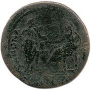 Sestertius - Domitian ANNONA AVGVST S C; Annona and Ceres, Rome, 85 reverse image