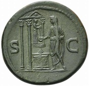 Sestertius - Domitian S C; Minerva, Rome, 85 reverse image