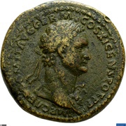 Sestertius - Domitian S C; Rhenus obverse image
