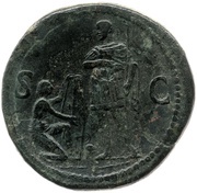 Sestertius - Domitian S C, Rome, 85 reverse image