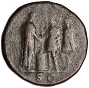Sestertius - Domitian S C, Rome, 85 reverse image