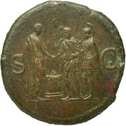 Sestertius - Domitian S C, Rome, 85 reverse image