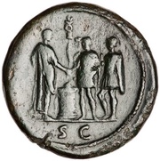 Sestertius - Domitian S C, Rome, 85 reverse image