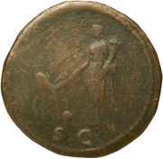 Sestertius - Domitian S C; Pax, Rome, 85 reverse image