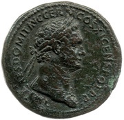 Sestertius - Domitian S C; Pax obverse image