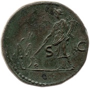 Sestertius - Domitian S C; Pax, Rome, 85 reverse image