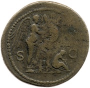 Sestertius - Domitian S C; Victory and Germania, Rome, 85 reverse image