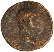 Sestertius - Domitian IOVI VICTORI S C; Jupiter and Victory obverse image