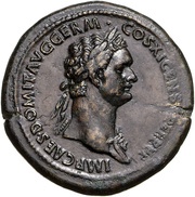 Sestertius - Domitian S C; Minerva obverse image