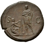Sestertius - Domitian S C, Rome, 85 reverse image