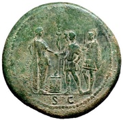 Sestertius - Domitian S C, Rome, 85 reverse image