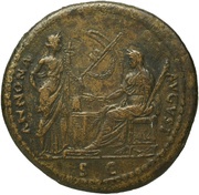 Sestertius - Domitian ANNONA AVGVST S C; Annona, Rome, 86 reverse image