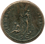 Sestertius - Domitian GERMANIA CAPTA S C; Germania, Rome, 86 reverse image