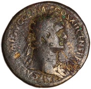 Sestertius - Domitian IOVI VICTORI S C; Jupiter and Victory obverse image