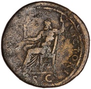 Sestertius - Domitian IOVI VICTORI S C; Jupiter and Victory, Rome, 86 reverse image