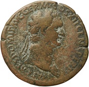 Sestertius - Domitian IVPPITER CVSTOS S C; Jupiter obverse image