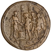 Sestertius - Domitian S C, Rome, 86 reverse image