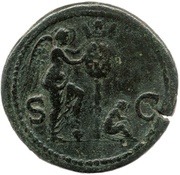 Sestertius - Domitian S C; Victory and Germania, Rome, 86 reverse image