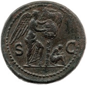 Sestertius - Domitian S C; Victory and Germania, Rome, 86 reverse image