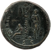 Sestertius - Domitian GERMANIA CAPTA S C; Germania, Rome, 87 reverse image