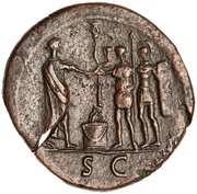 Sestertius - Domitian S C, Rome, 87 reverse image