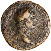 Sestertius - Domitian COS XIIII LVD SAEC A POP S C obverse image
