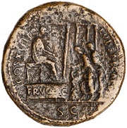 Sestertius - Domitian COS XIIII LVD SAEC A POP S C, Rome, 88 reverse image