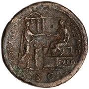 Sestertius - Domitian COS XIIII LVD SAEC A POP S C, Rome, 88 reverse image