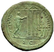 Sestertius - Domitian COS XIIII LVD SAEC FEC S C, Rome, 88 reverse image