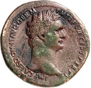 Sestertius - Domitian COS XIIII LVD SAEC FECIT S C; Tellus obverse image