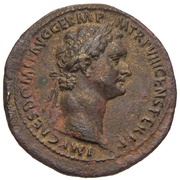 Sestertius - Domitian COS XIIII LVD SAEC FEC S C obverse image