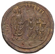 Sestertius - Domitian COS XIIII LVD SAEC FEC S C, Rome, 88 reverse image