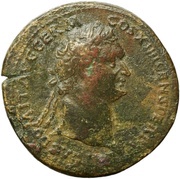 Sestertius - Domitian IVPPITER CVSTOS S C; Jupiter and Victory obverse image