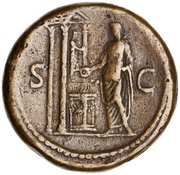 Sestertius - Domitian S C; Minerva, Rome, 88-89 reverse image