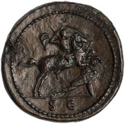 Sestertius - Domitian S C, Rome, 88-89 reverse image