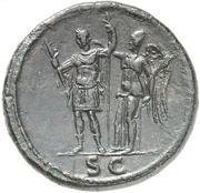 Sestertius - Domitian S C; Victory, Rome, 88-89 reverse image