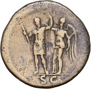 Sestertius - Domitian S C; Victory, Rome, 88-89 reverse image