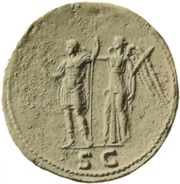 Sestertius - Domitian S C; Victory, Rome, 90-91 reverse image